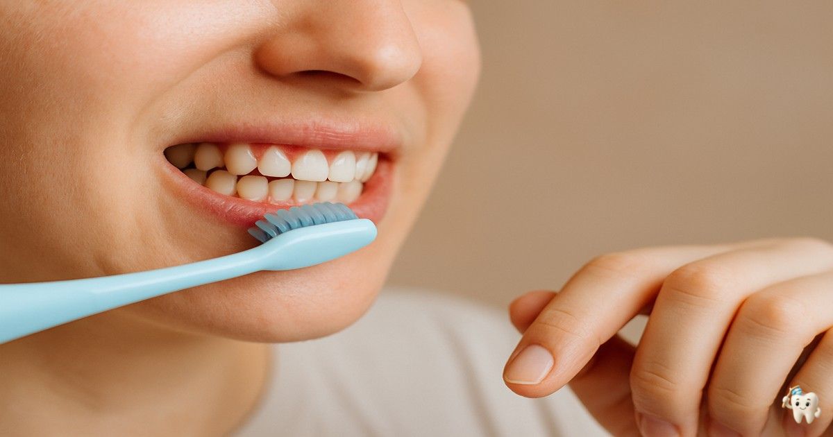Lady Brushing with Sensitive Gums Treatment
